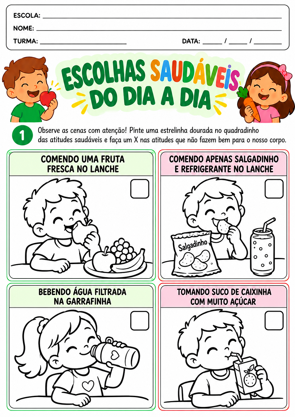 Atividade Alimentacao Saudavel Educacao Infantil
