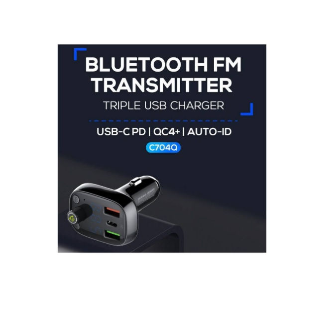Miniatura: Cargador Auto Bluetooth 5.0 FM SD MP3 C704Q USB-C A USB-C