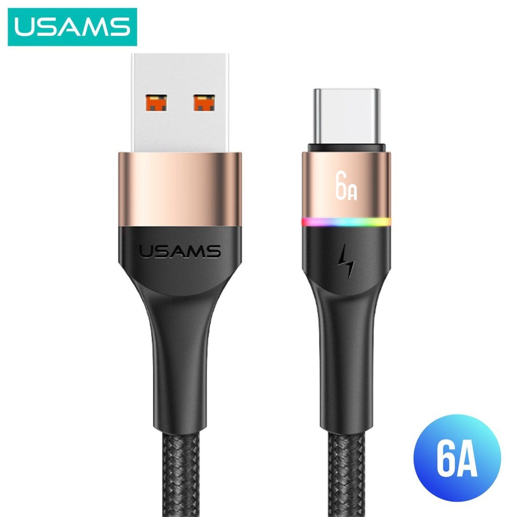 Cable de datos y carga rápida Usb-A a Usb-C 6A Usams SJ536 1,2 metros
