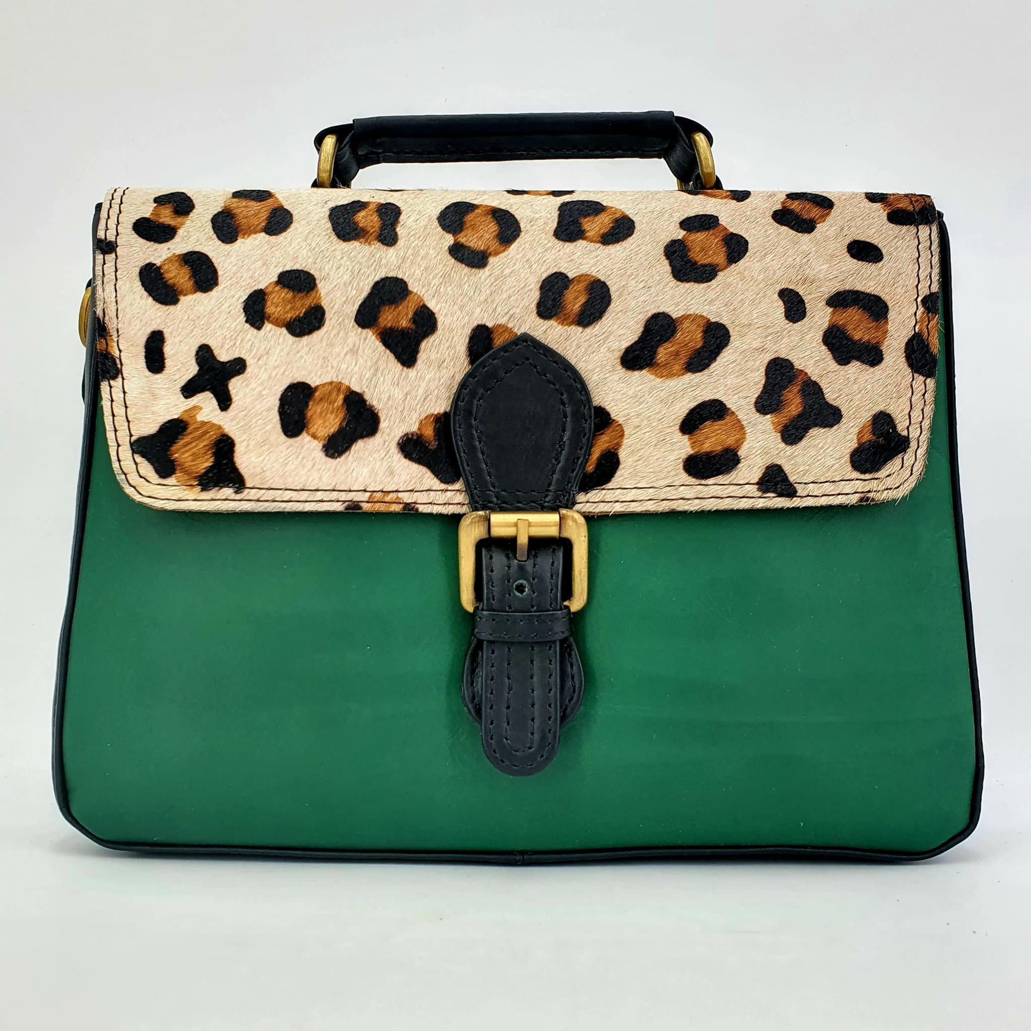 Grand Cartable Vert Léopard