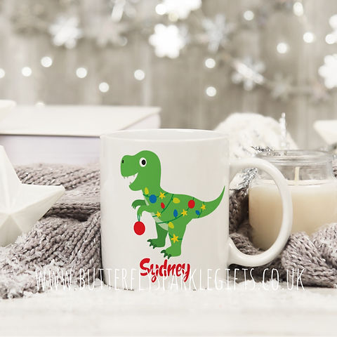 T rex christmas mug clearance