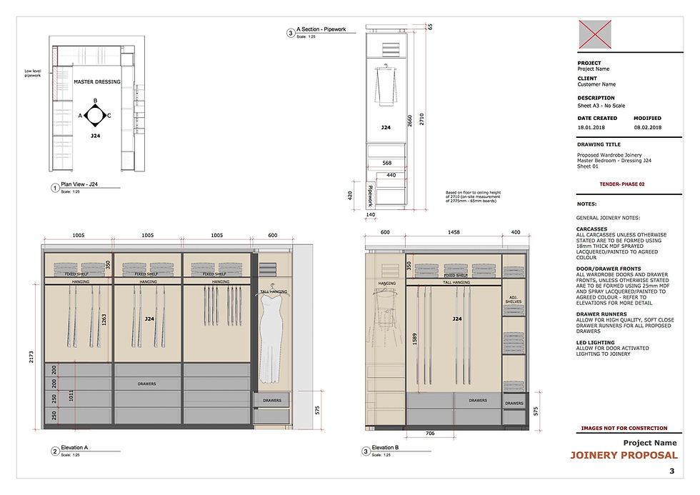 Walk-In Wardrobe CAD Drawings