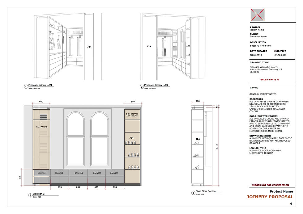 Walk-In Wardrobe CAD Drawings