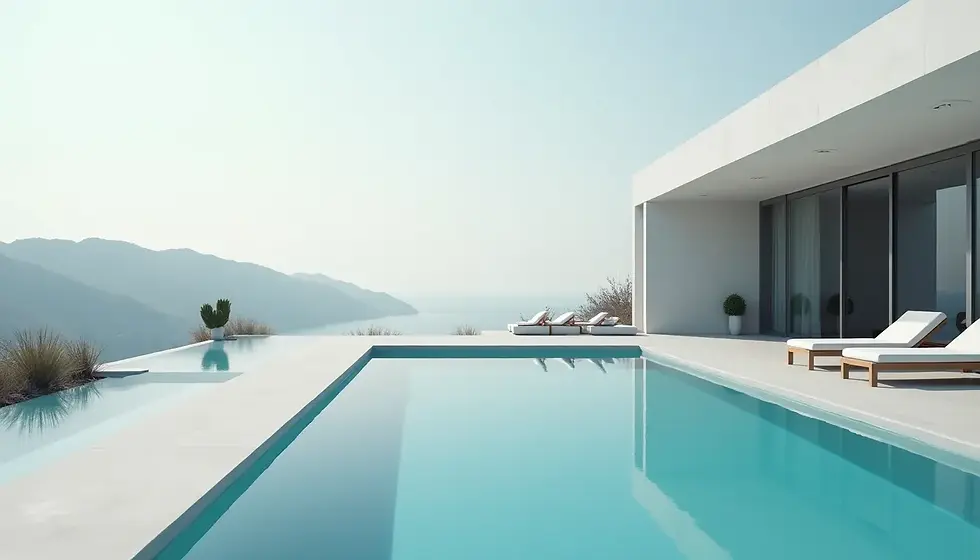 High angle view of a geometric pool with sleek lines and modern design
