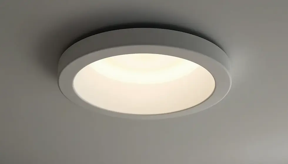 Close-up view of a modern LED recessed light fixture