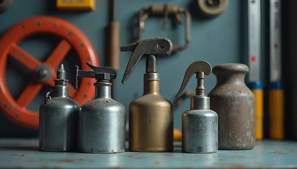 High angle view of HVAC tools laid out for maintenance