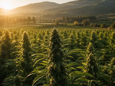 Cannabis plants at sunrise in Central California.