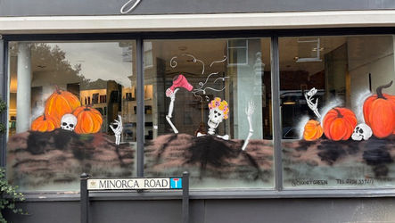 Halloween window painting, London