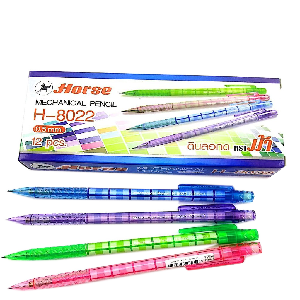 ดินสอกด H-8022 ลายสก๊ต  ตราม้า