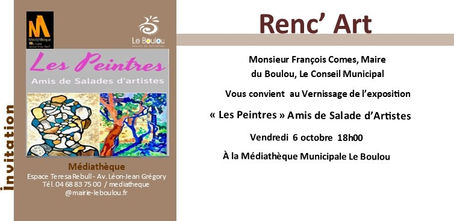 Exposition des peintres " Amis de Salades d'artistes"
Médiathèque du BOULOU - Octobre 2023