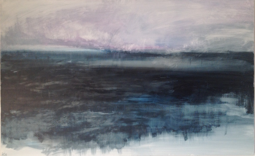 'Summer Skies' Mixed medium. 76cm x 120cm deep box canvas.