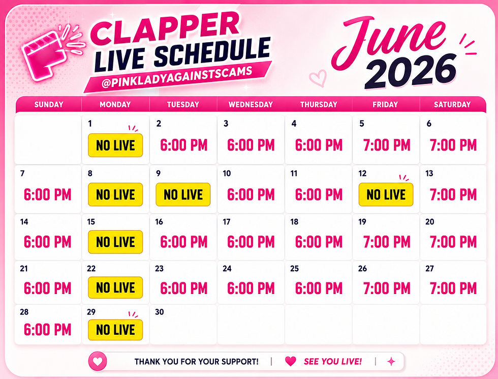 JUNE LIVE STREAMING SCHEDULE