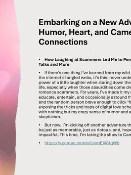 Embarking on a New Adventure: Humor, Heart, and Cameo Connections