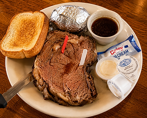 Saturday night prime rib special served with sides