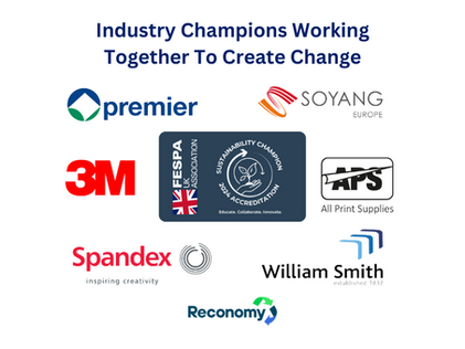 FESPA UK add Self-adhesive Plastics and Siliconised backing papers to their Waste Management Accreditation Scheme and welcomes support from key industry suppliers.