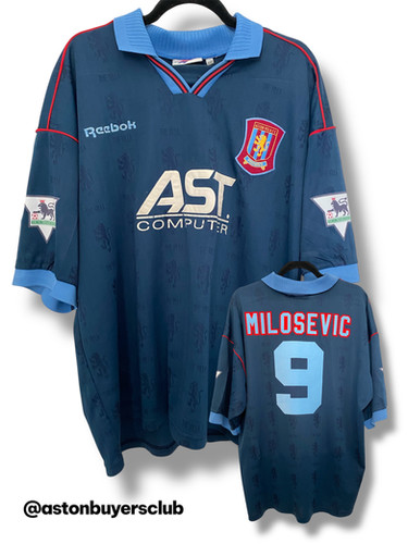 Aston VIlla Reebok 1995-97 Away Shirt XL (46/48) - MILOSEVIC 9