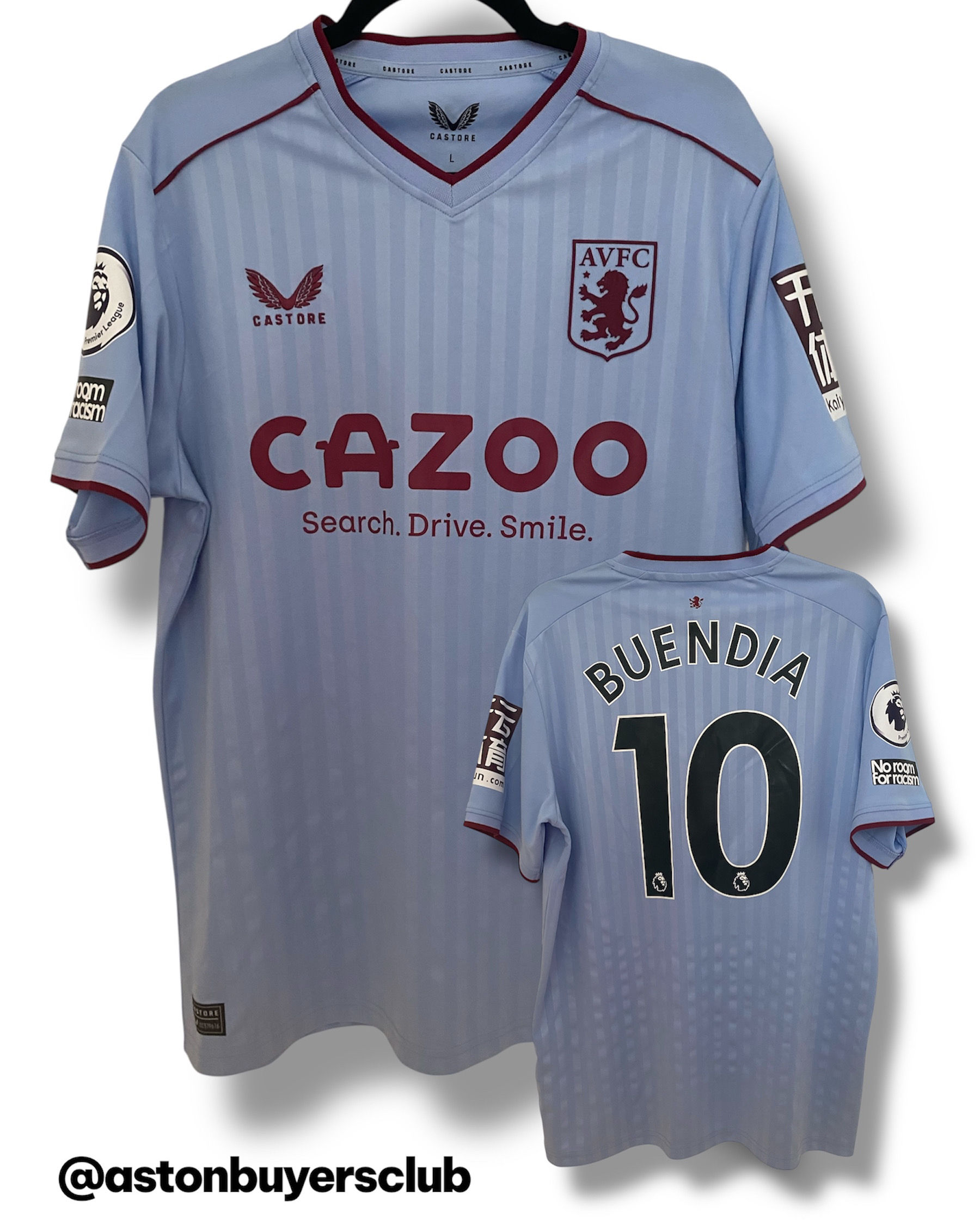 Aston Villa Castore 2022/23 Away Shirt Large - BUENDIA 10 - Prem Print