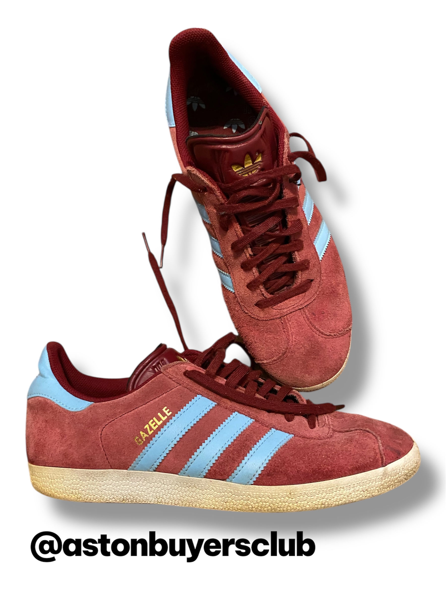 Adidas Gazelle Trainers UK 8 Claret and blue