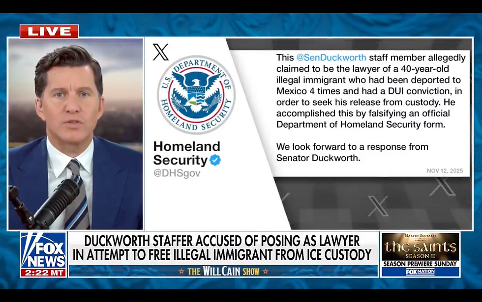 Tammy Duckworth Staffer Accused of Pretending to be a LAWYER to Help Illegal Immigrant Escape from ICE Custody