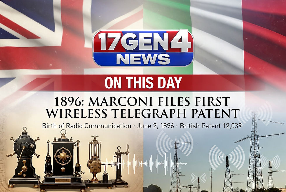 On This Day 1896: Guglielmo Marconi Files First Wireless Telegraph Patent – Birth of Radio Communication | 17GEN4 News