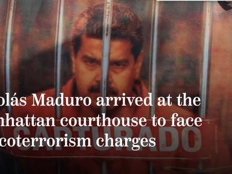 Nicolás Maduro arrived at the Manhattan courthouse to face narcoterrorism charges