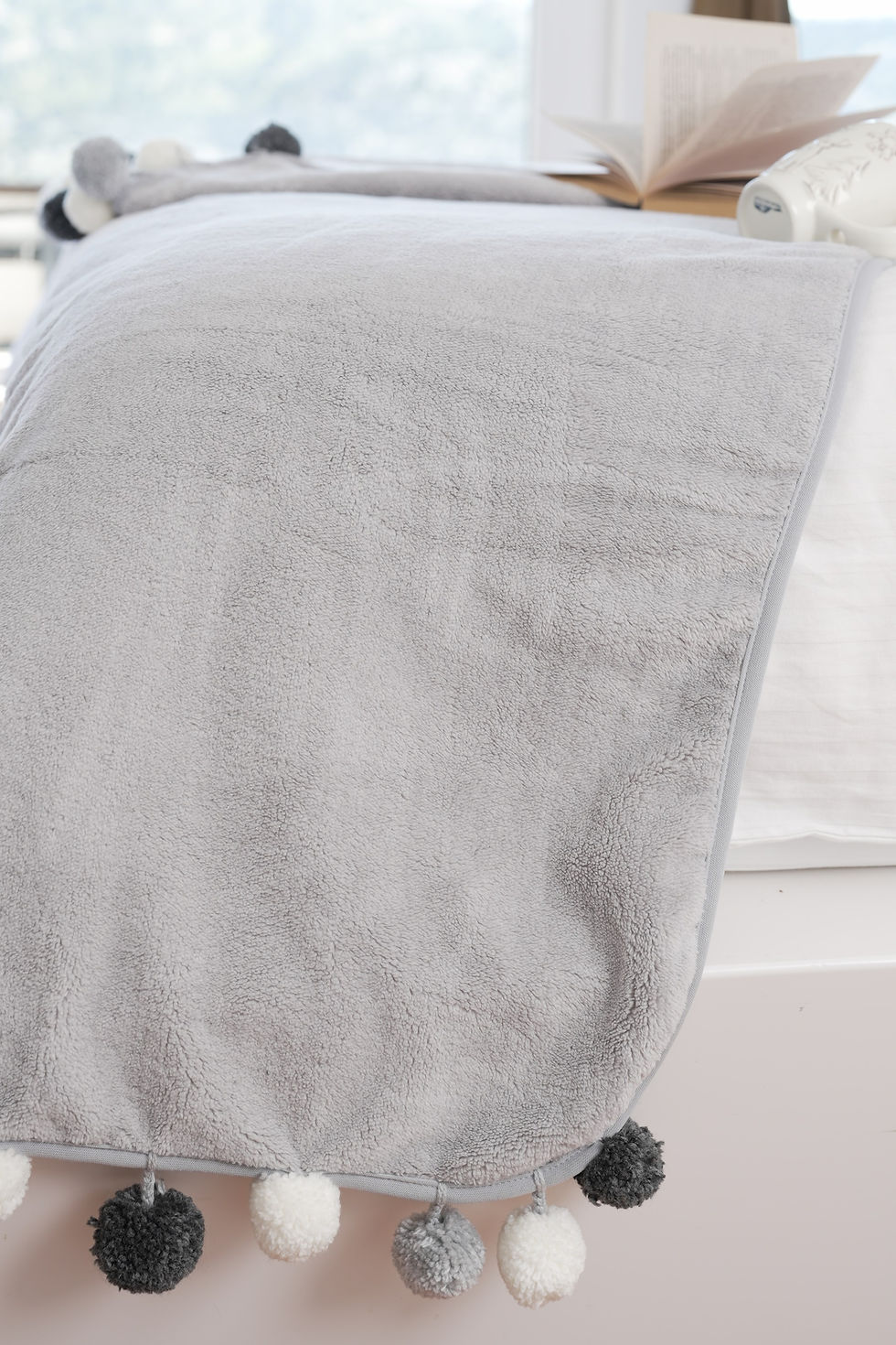 Küçük resim: Wellsoft Peluş  Gri Renk Şal / Yatak Runner