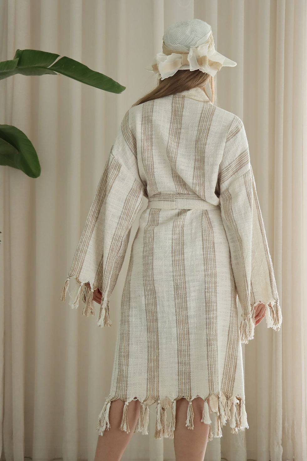 Organik Pamuk  Dokuma  Tasarım Maksi Kimono