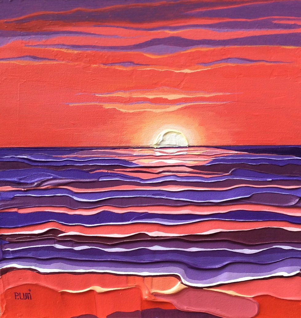 Peter Luti, Contemporary Scottish Art - Vermillion Beach acrylic painting