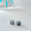 Thumbnail: Angela Learoyd - AL132 Cube Earrings, Silver and Grey Jesmonite