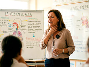 Profesora con molestias de garganta.