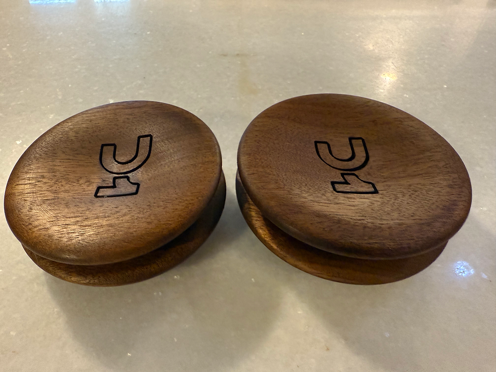 Thumbnail: Pair of Wine Glass Charcuterie Toppers – Personalised Gift for Wine Lovers