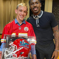 Karson Blackmon  
Winning bidder of the Super Bowl LVII Chiefs helmet signed by Mecole!