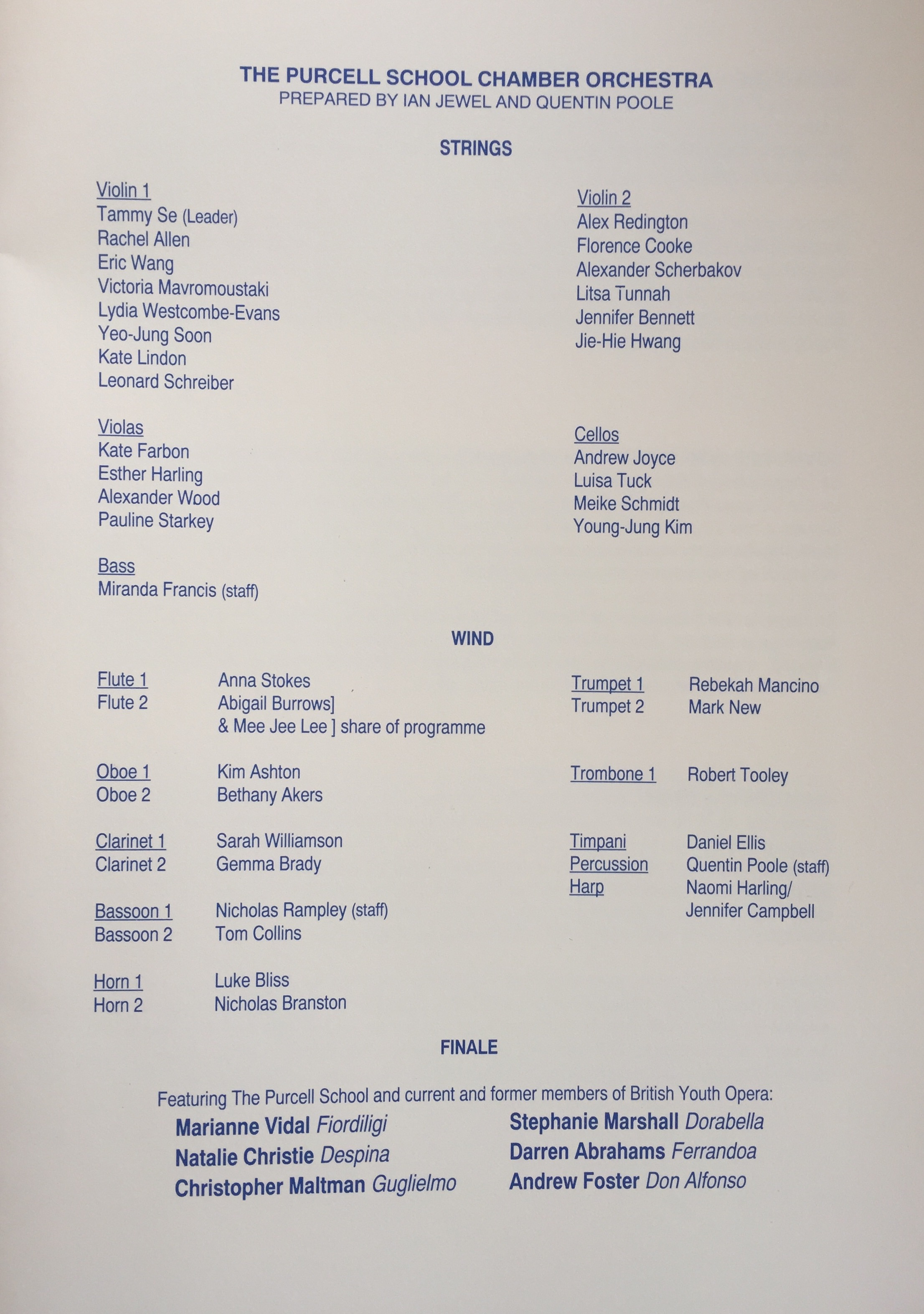 Windsor Castle Gala Concert-Purcell school and BYO Programme-Anna Stokes Flute