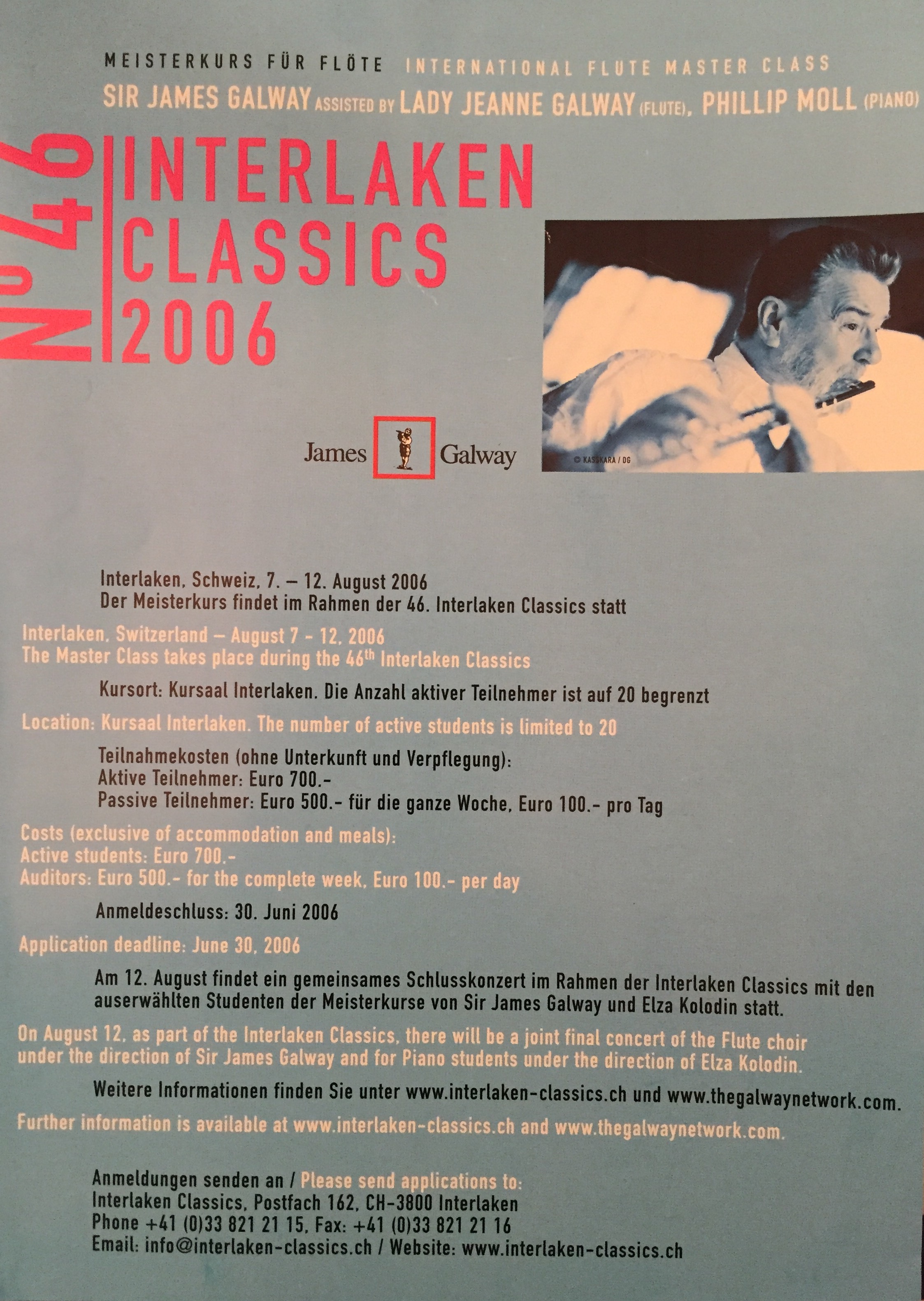 James Galway Masterclass 2006-Interlaken
