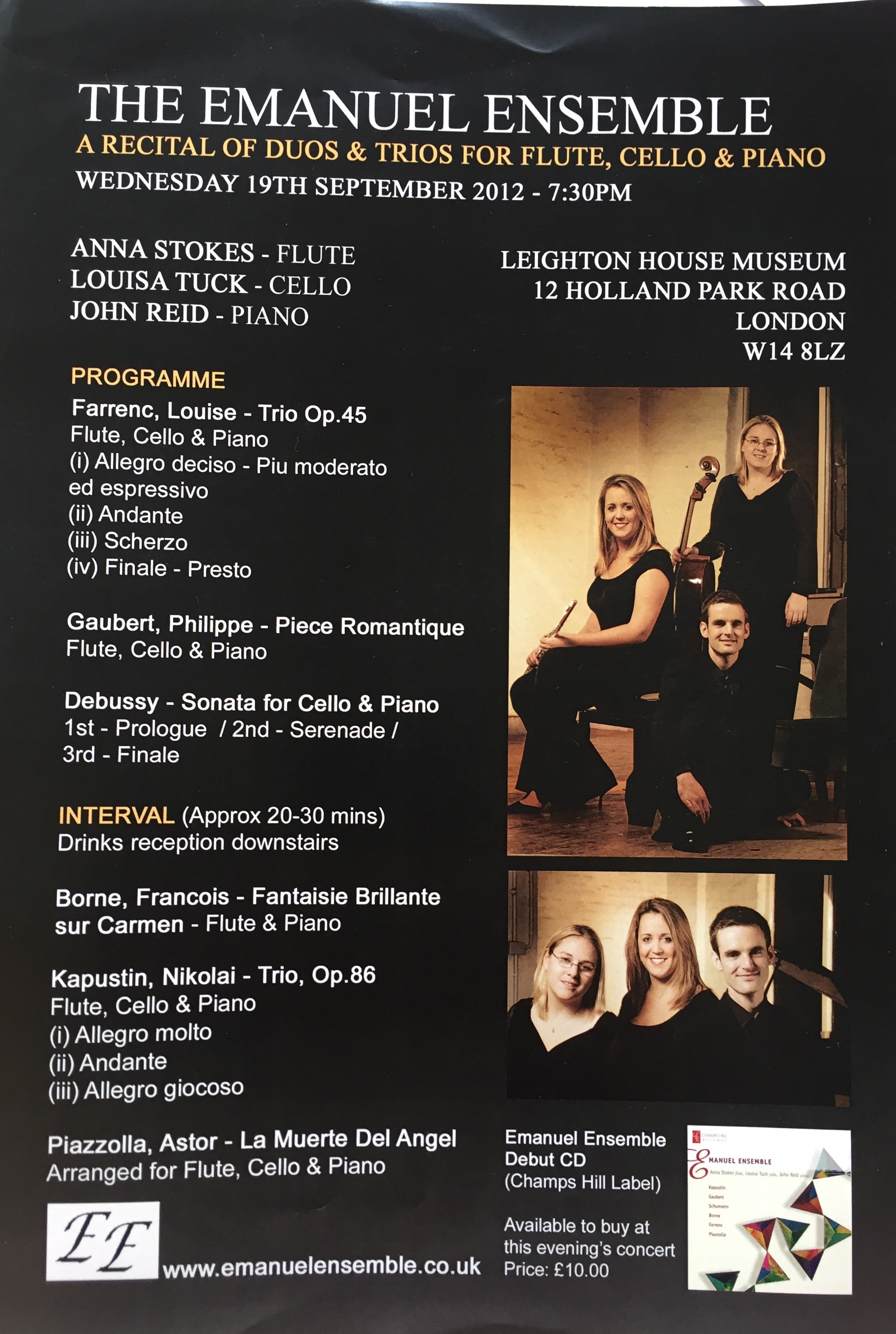 Leighton House Recital-Anna Stokes-Emanuel Ensemble
