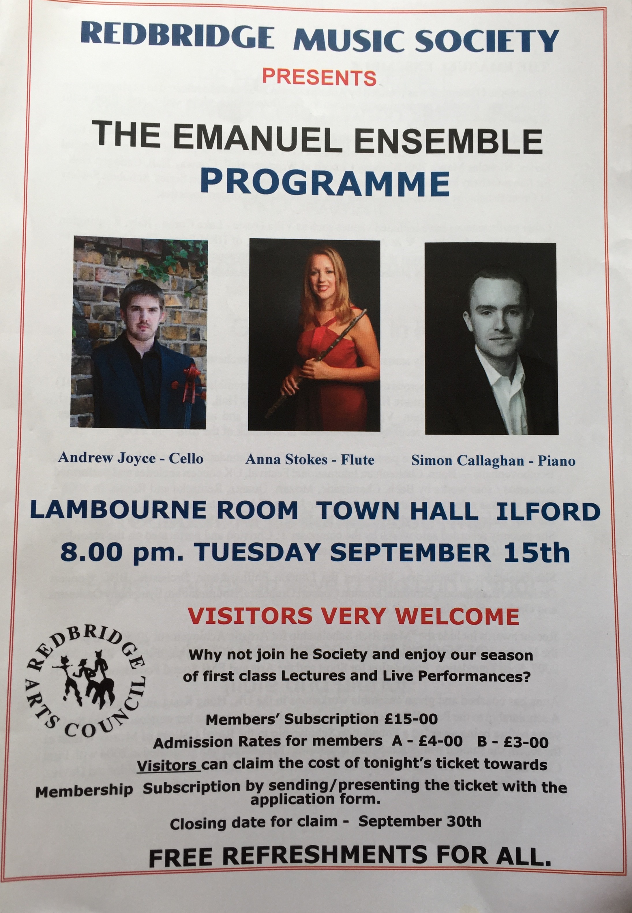Redbridge Music Society-Emanuel Ensemble-Anna Stokes Flute