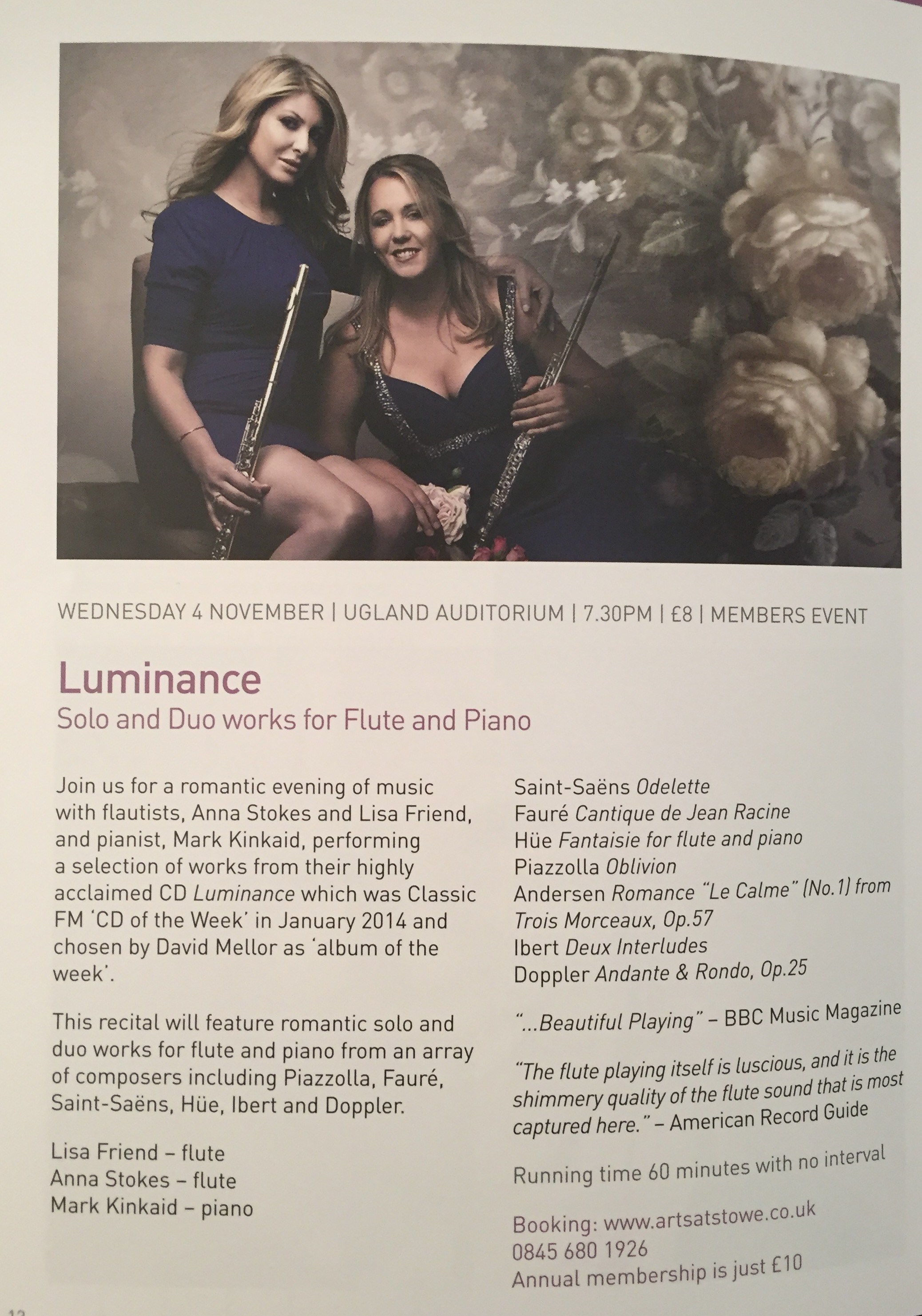 Music at Stowe-Lisa Friend and Anna Stokes-Luminance