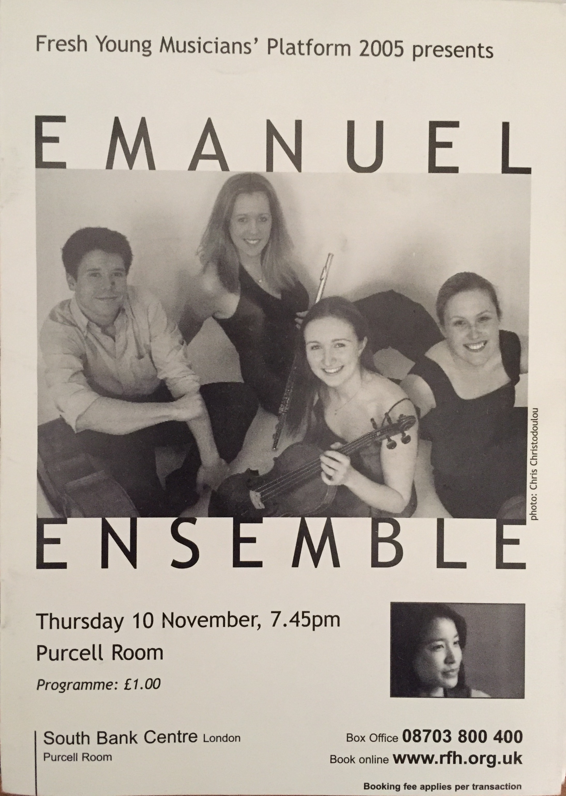 Anna Stokes Flute-Emanuel Ensemble-Purcell Room Programme