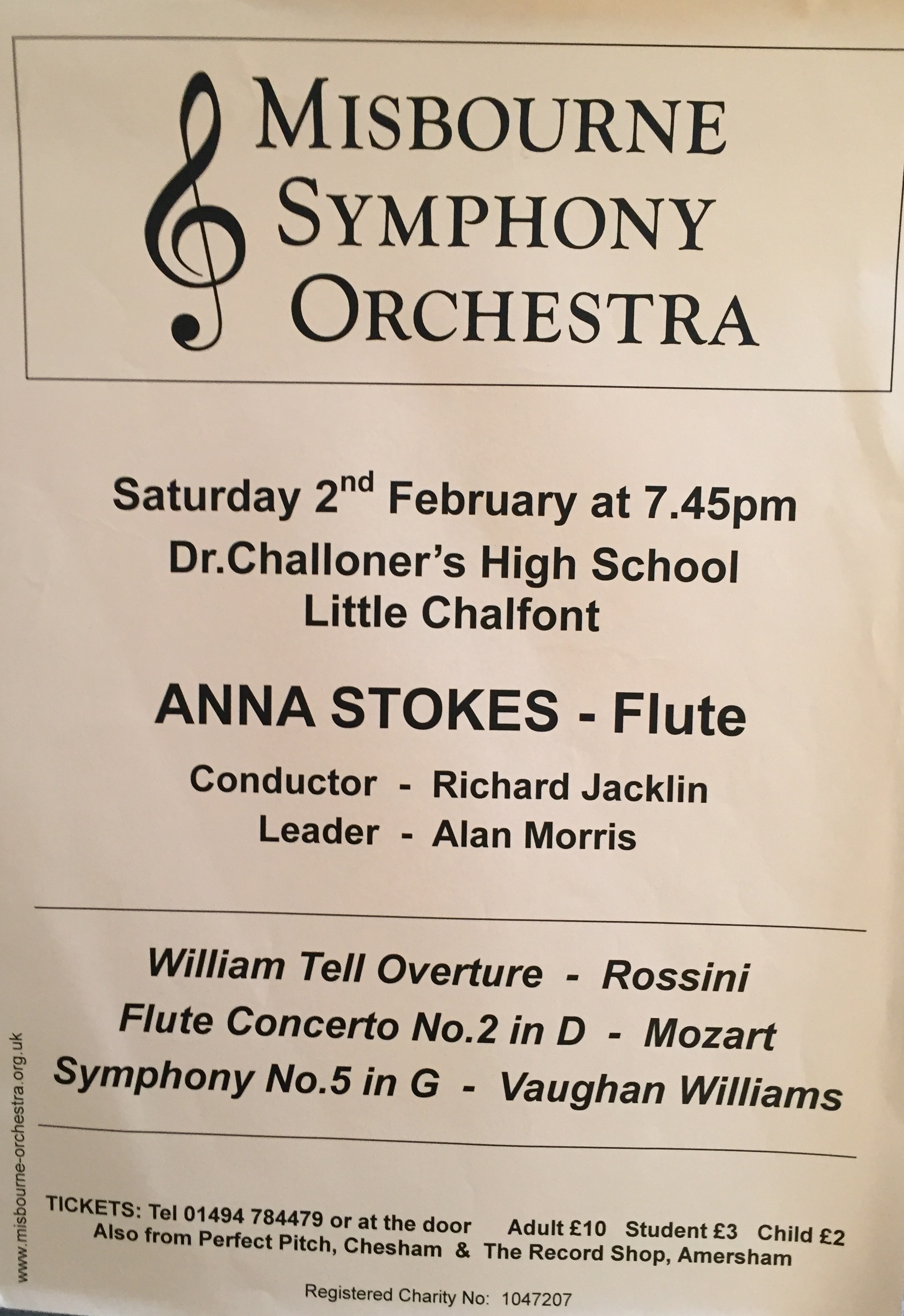 Anna Stokes-Flute Soloist-Mozart Concerto in D-Misbourne Symphony Orchestra