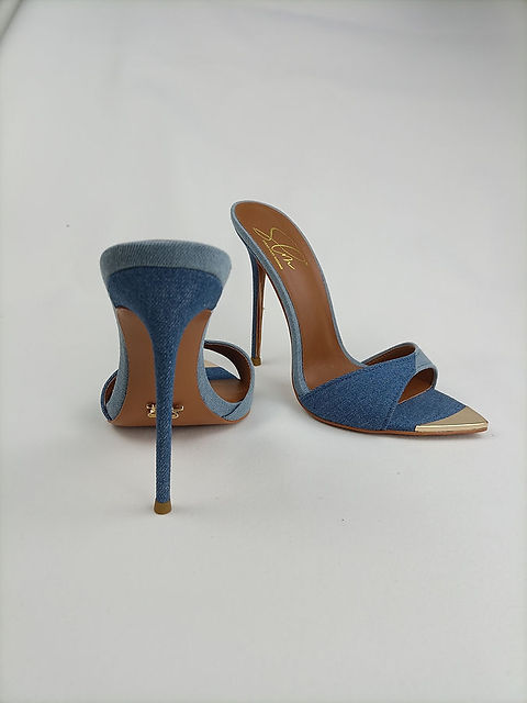 Sara | Denim Mules | the slm