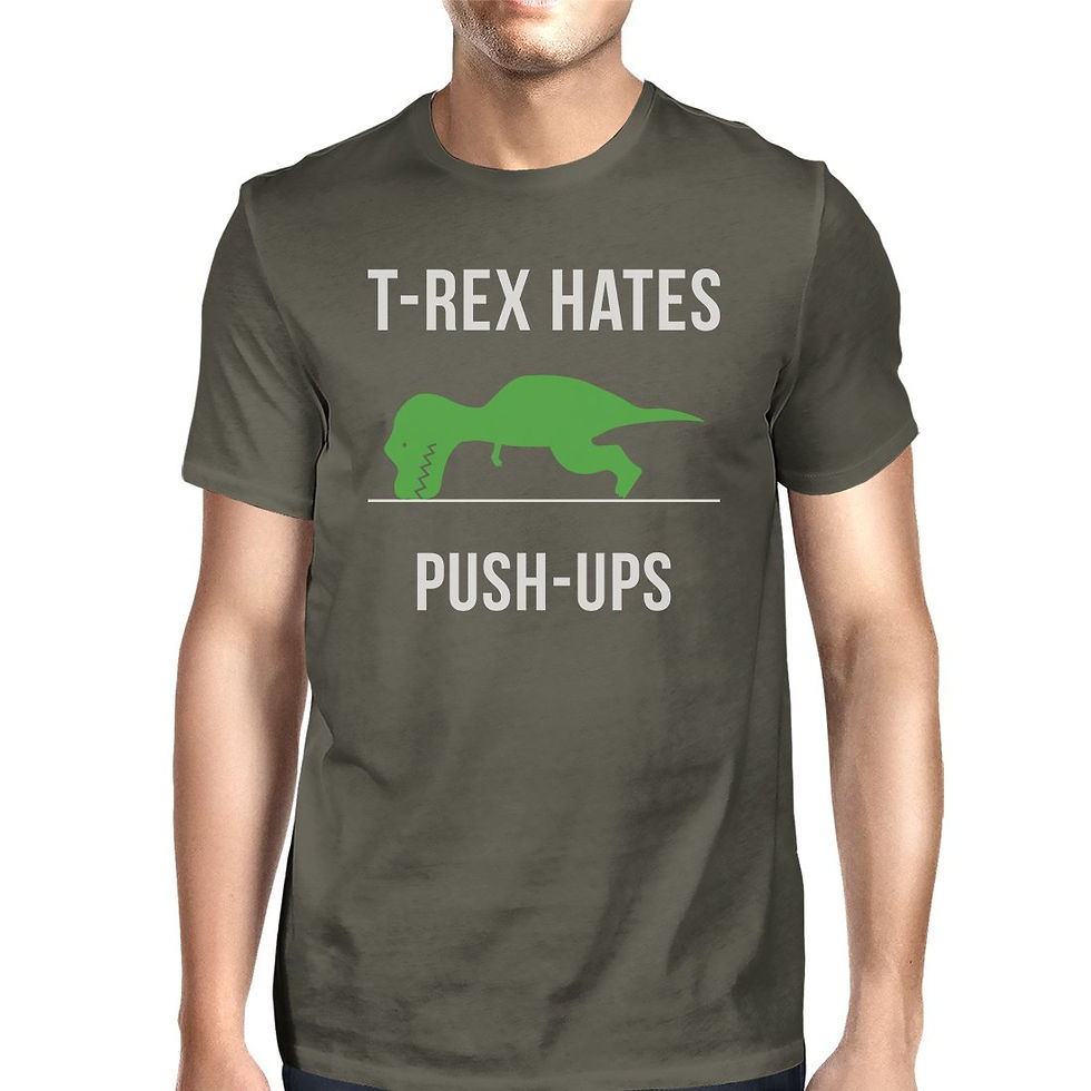 Thumbnail: T-Rex Push Ups Mens Funny Workout Shirts Lightweight Cotton T-Shirt