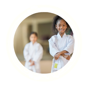 Karate kids in uniform