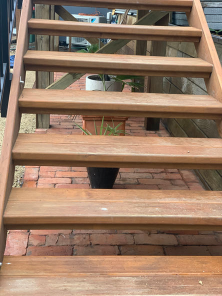 Outdoor wooden stairs
