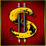 Graphic design logo art of Banana dollar sign from Jon Mendte