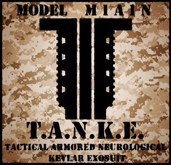 Graphic design logo art of the tank comic book character by Jon Mendte