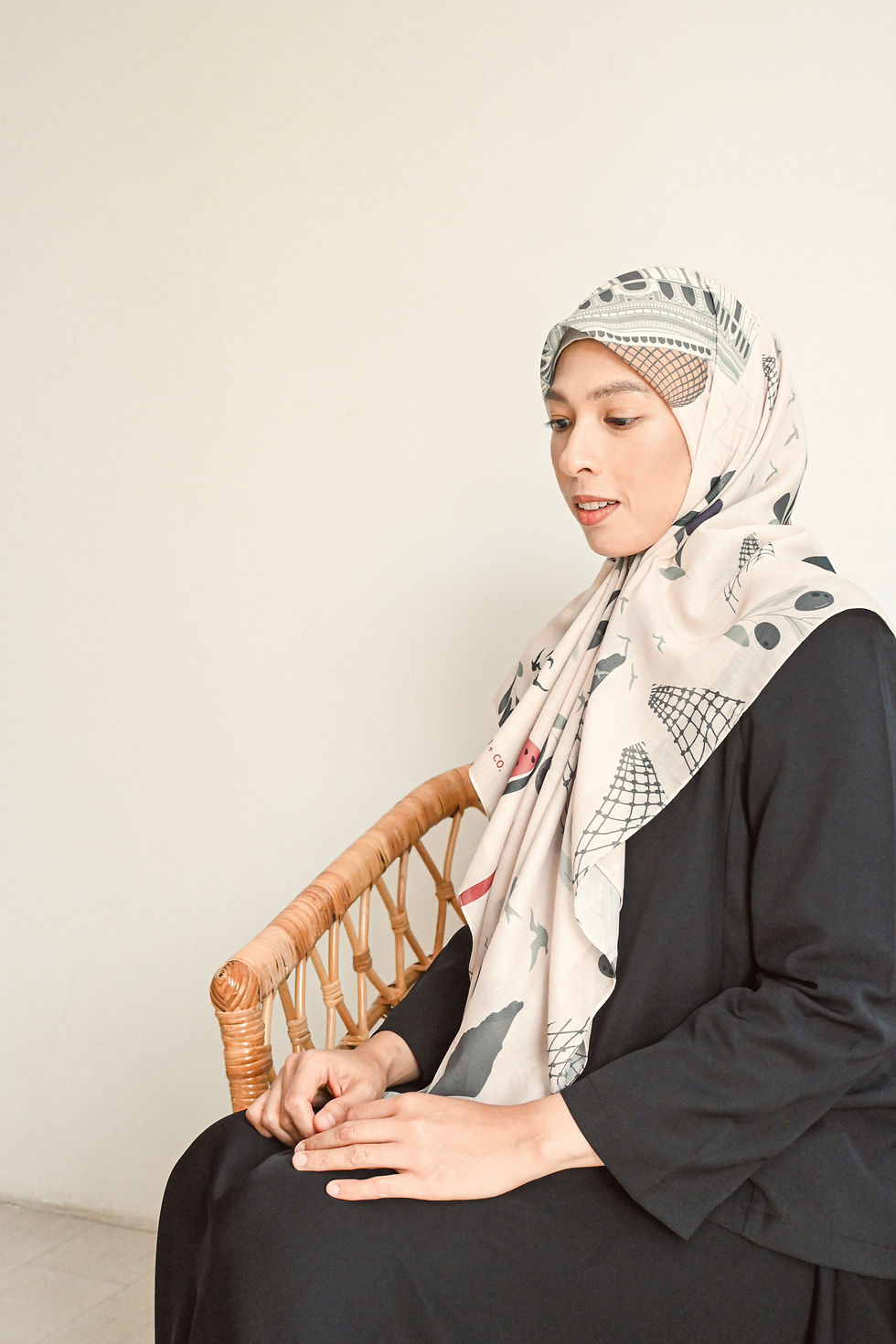 Thumbnail: Printed Premium Cotton Voile Square Scarf