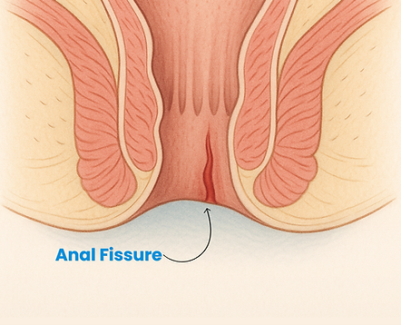 Fissure informative diagram by Pileshub Hospital Kolhapur