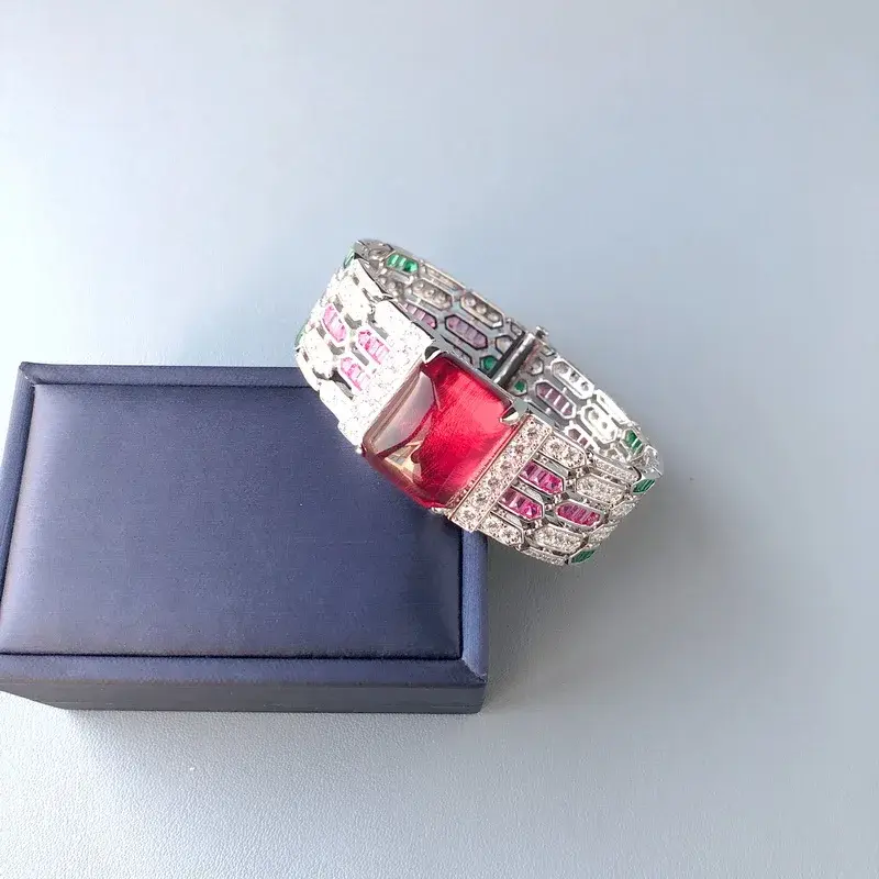 Thumbnail: The Aris Ruby Lattice Bangle