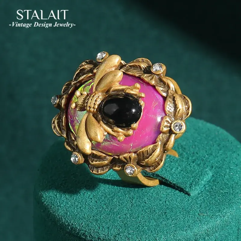 The Zina Honeycomb Opal Ring