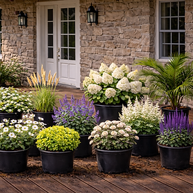 Un incontournable des jardins québécois. Ses énormes fleurs vert citron virent au rose et au bordeaux à l’automne, offrant des mois de spectacle visuel.

Pourquoi on l’aime : 

Son impact est immédiat — une seule plante suffit à transformer un coin de terrasse. Résistante jusqu’en zone 3, elle revient fidèlement chaque année sans effort.